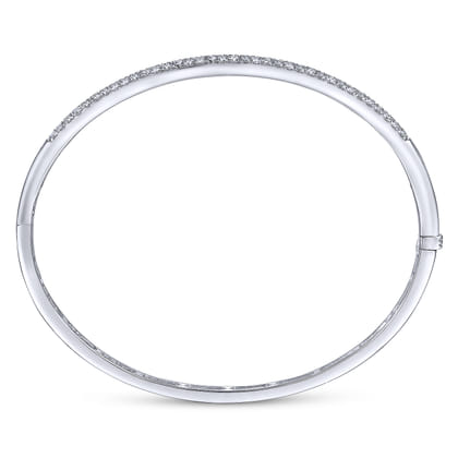 14K White Gold Diamond Pave Bangle