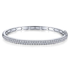 14K White Gold Diamond Pavé Bangle