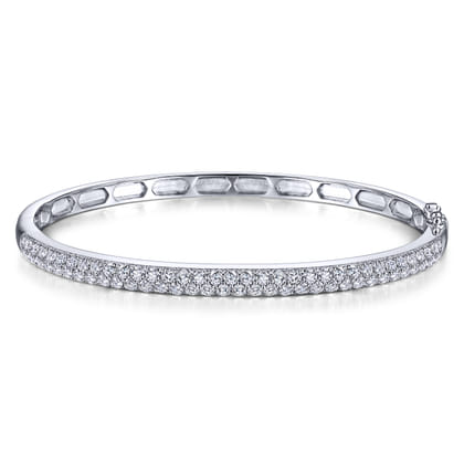14K White Gold Diamond Pave Bangle