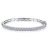 14K White Gold Diamond Pave Bangle - 1.87 ct
