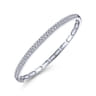 14K White Gold Diamond Pave Bangle - 1.87 ct
