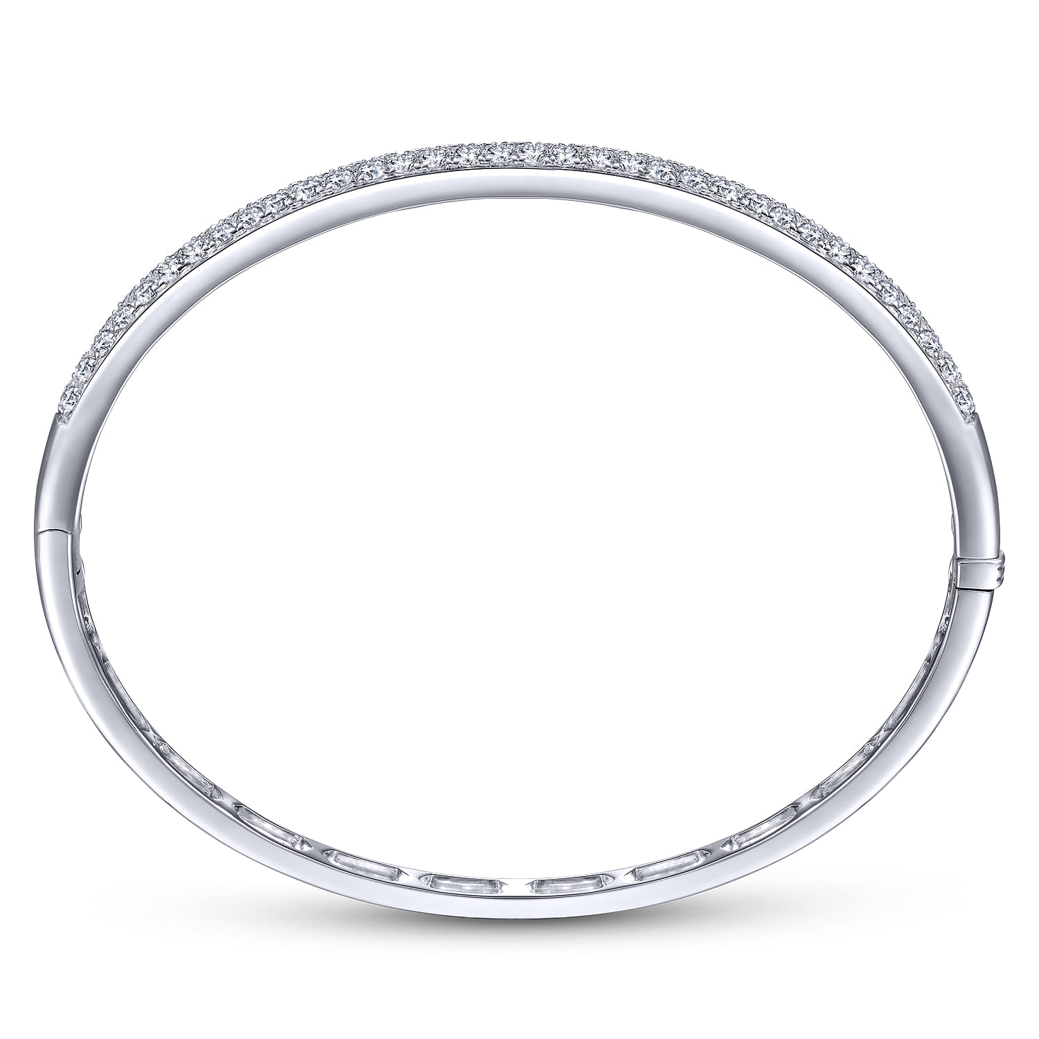 14K White Gold Diamond Pave Bangle - 1.87 ct - Shot 3