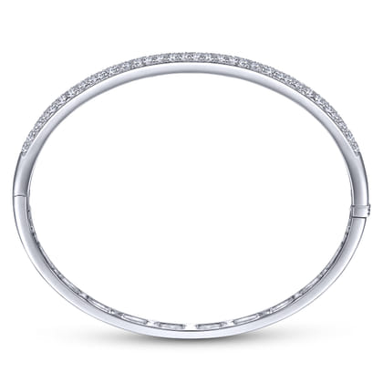 14K White Gold Diamond Pave Bangle