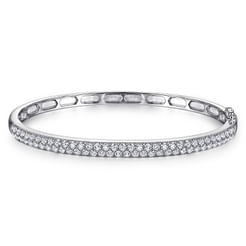 14K White Gold Diamond Pavé Bangle