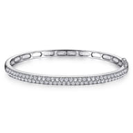 14K White Gold Diamond Pave Bangle