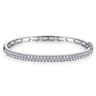 14K White Gold Diamond Pave Bangle - 2 ct