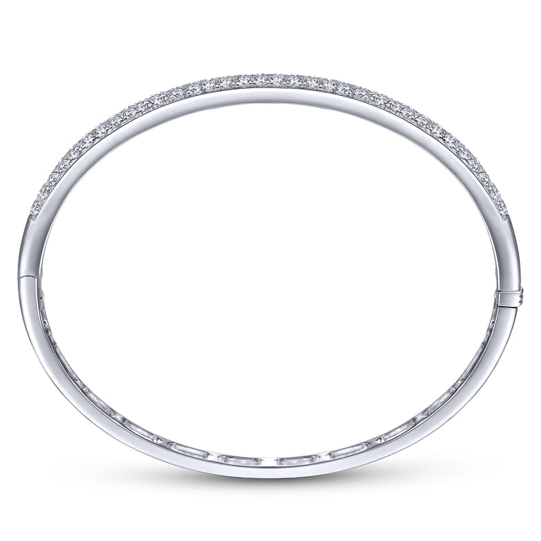 14K White Gold Diamond Pave Bangle - 2 ct - Shot 3
