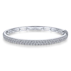 14K White Gold Diamond Pavé Bangle