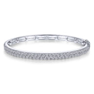 14K White Gold Diamond Pave Bangle