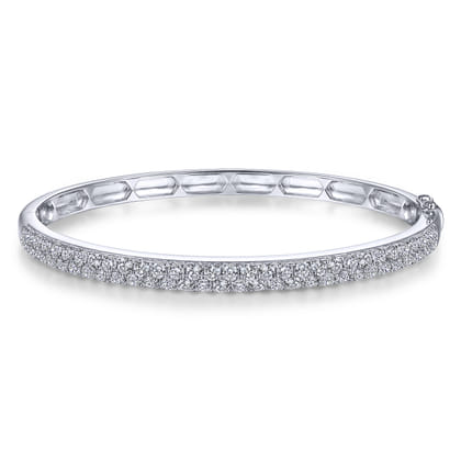 14K White Gold Diamond Pave Bangle