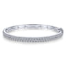 14K White Gold Diamond Pave Bangle - 2 ct