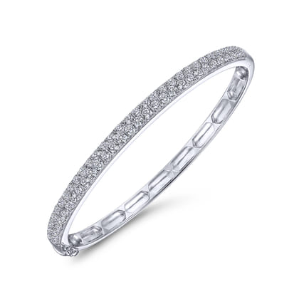 14K White Gold Diamond Pave Bangle