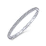 14K White Gold Diamond Pave Bangle - 2 ct