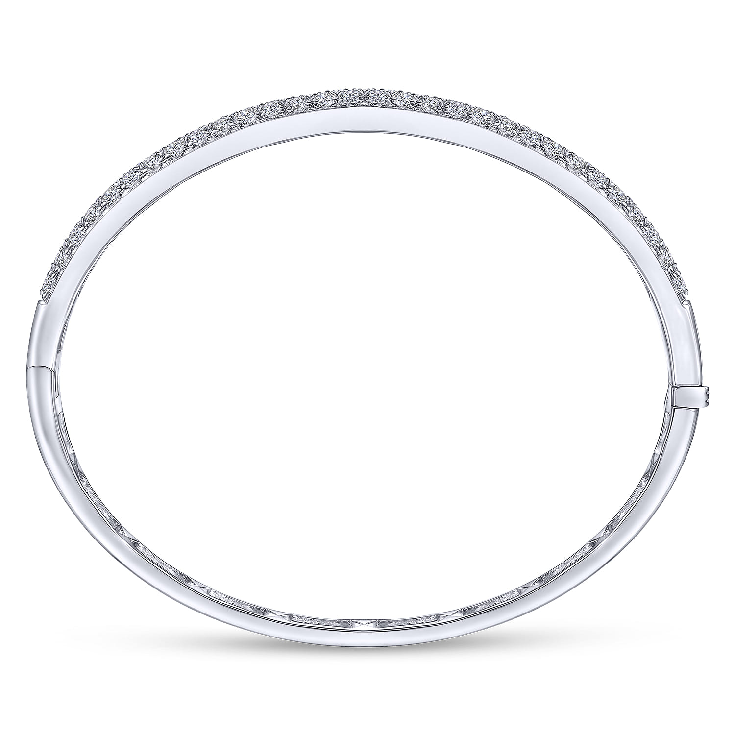 14K White Gold Diamond Pave Bangle - 2 ct - Shot 3