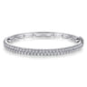 14K White Gold Diamond Pave Bangle - 2.89 ct