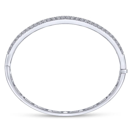 14K White Gold Diamond Pave Bangle