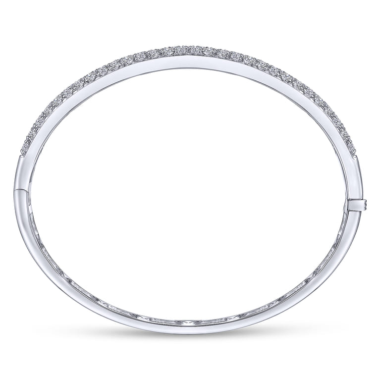 14K White Gold Diamond Pave Bangle - 2.89 ct - Shot 3