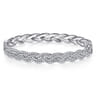 14K White Gold Diamond Pave Braided Bangle - 1.75 ct