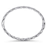 14K White Gold Diamond Pave Braided Bangle - 1.75 ct
