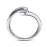 14K White Gold Diamond Pave Bypass Open Ring - 0.25 ct