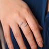 14K White Gold Diamond Pave Bypass Open Ring - 0.25 ct