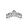 14K White Gold Diamond Pave Chevron Pinkie Ring - 0.6 ct