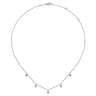 14K White Gold Diamond Pave Clover Drop Necklace - 0.25 ct