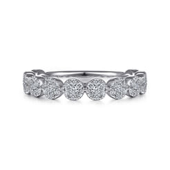 14K White Gold Diamond Pave Cluster Ring