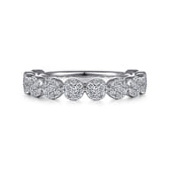 14K White Gold Diamond Pave Cluster Ring