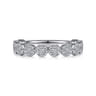 14K White Gold Diamond Pave Cluster Ring - 0.5 ct