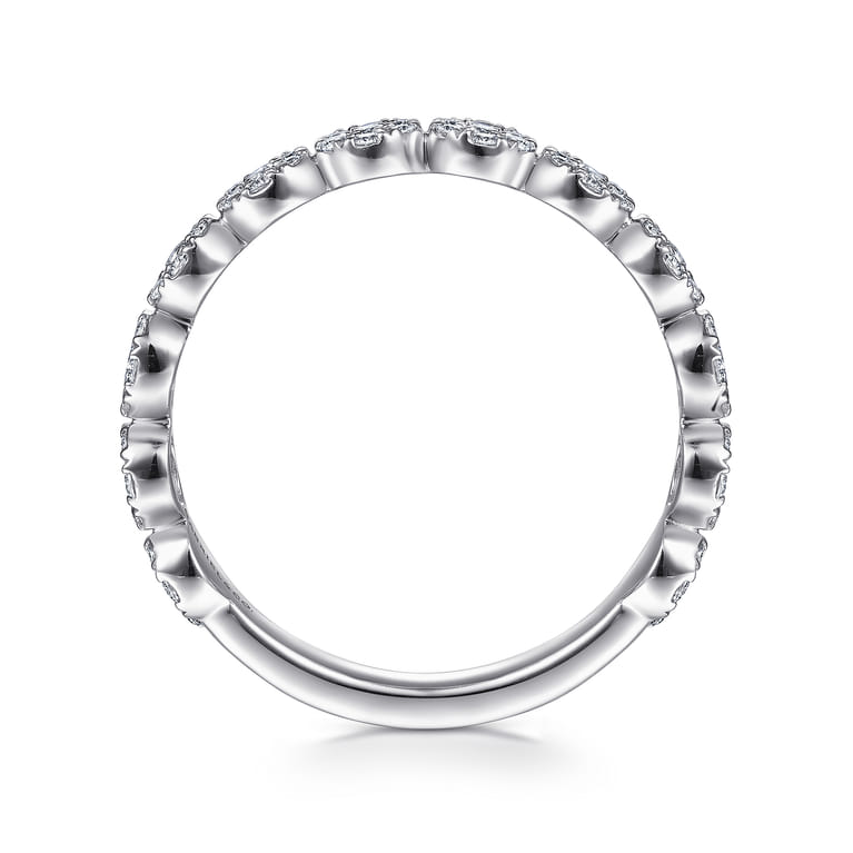 14K White Gold Diamond Pave Cluster Ring - 0.5 ct - Shot 2