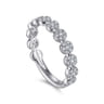 14K White Gold Diamond Pave Cluster Ring - 0.5 ct