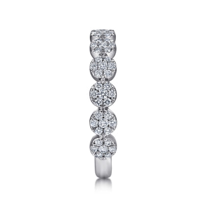 14K White Gold Diamond Pave Cluster Ring