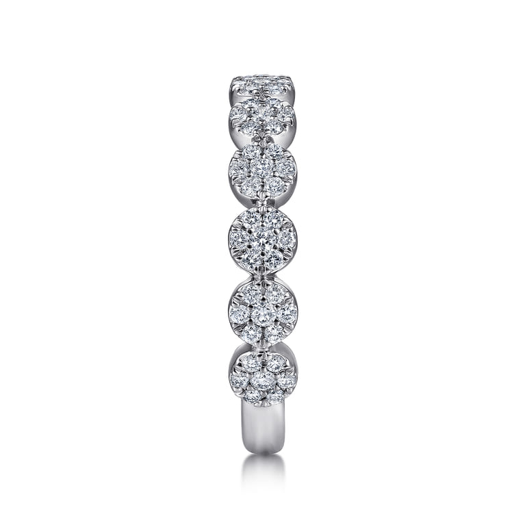 14K White Gold Diamond Pave Cluster Ring - 0.5 ct - Shot 4