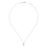 14K White Gold Diamond Pave Crescent Moon Pendant Necklace - 0.04 ct