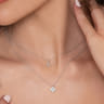 14K White Gold Diamond Pave Crescent Moon Pendant Necklace - 0.04 ct