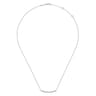 14K White Gold Diamond Pave Curved Bar Necklace - 0.19 ct