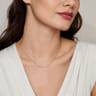 14K White Gold Diamond Pave Curved Bar Necklace - 0.19 ct