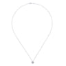 14K White Gold Diamond Pave Cushion Pendant Necklace - 0.22 ct