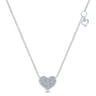 14K White Gold Diamond Pave Heart Pendant Necklace - 0.2 ct