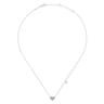 14K White Gold Diamond Pave Heart Pendant Necklace - 0.2 ct