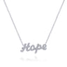 14K White Gold Diamond Pave Hope Necklace - 0.21 ct
