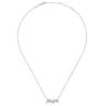 14K White Gold Diamond Pave Hope Necklace - 0.21 ct