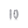14K White Gold Diamond Pave Huggie Earrings - 0.75 ct