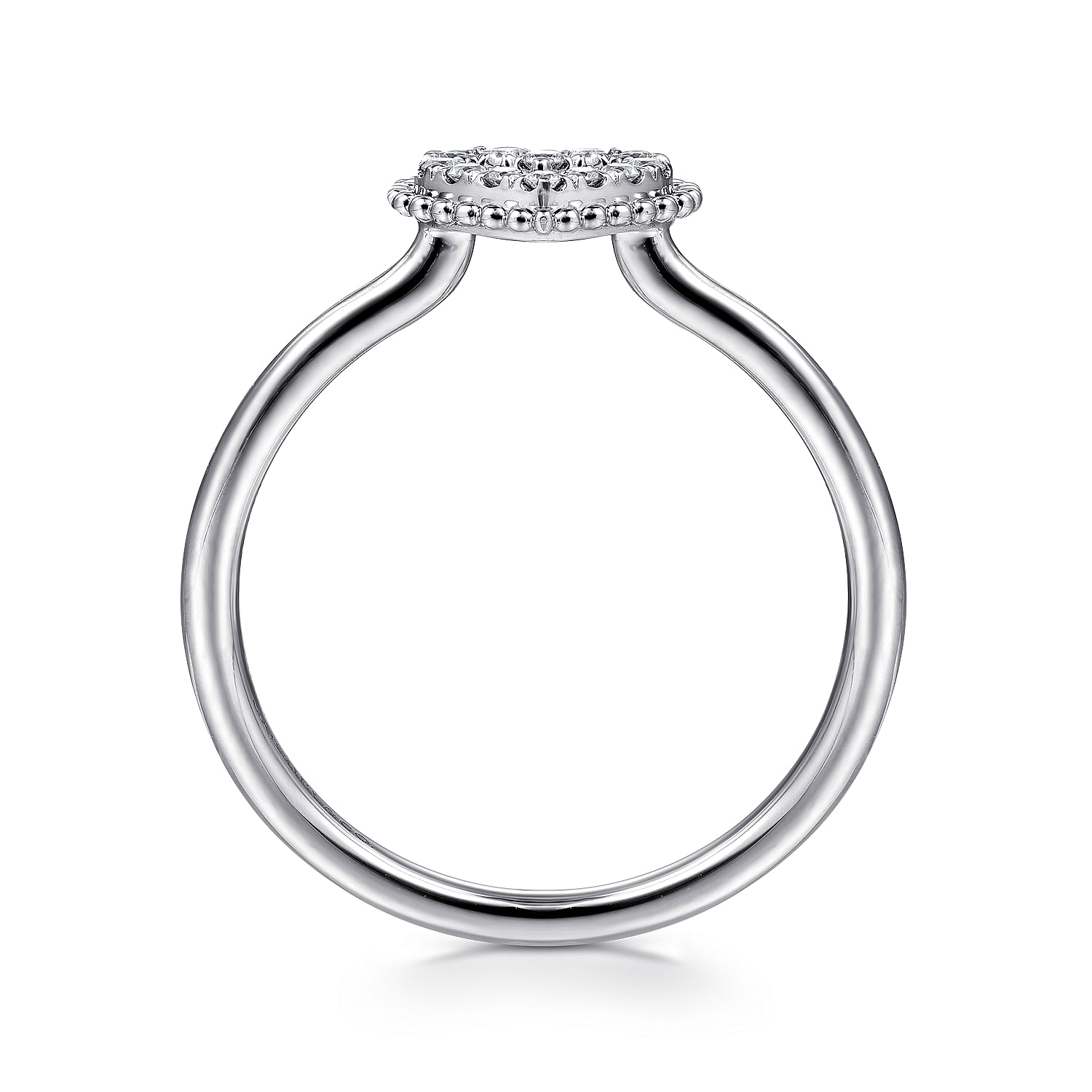 14K White Gold Diamond Pave Open Heart Ring @ $800. Shop
