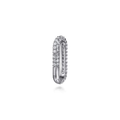 14K White Gold Diamond Pave Paperclip Lock