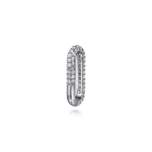 14K White Gold Diamond Pave Paperclip Lock