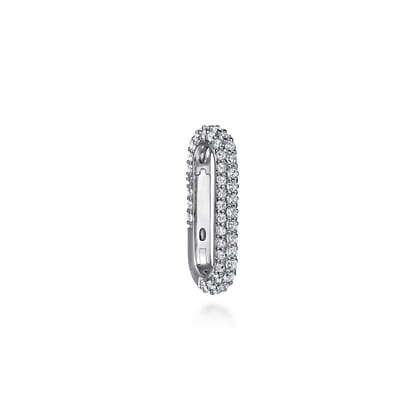 14K White Gold Diamond Pave Paperclip Lock