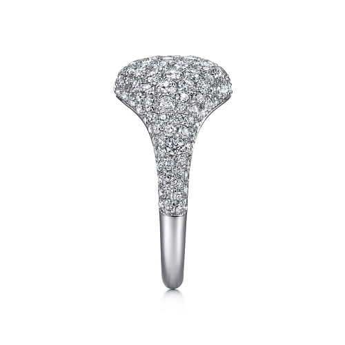 14K White Gold Diamond Pave Signet Ring  Size #5 - 1.5 ct - Shot 3