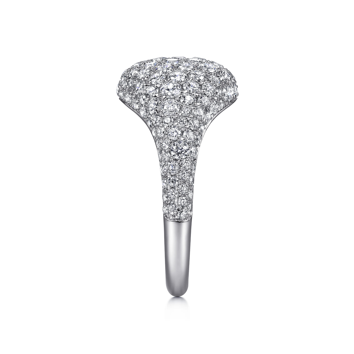 14K White Gold Diamond Pave Signet Ring - 1.5 ct - Shot 3